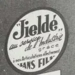 Affichage sur l'un des premiers salon, marque Jieldé 1950