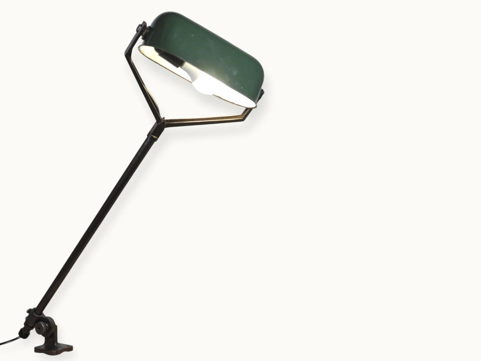 Lampe-atelier-vintage-SAMMODE-Type-EQ-vers-1930-2 Lampe d’atelier SAMMODE — Type EQ, fixation horizontale — réflecteur « baignoire » émaillé (n° 365-4Bis)