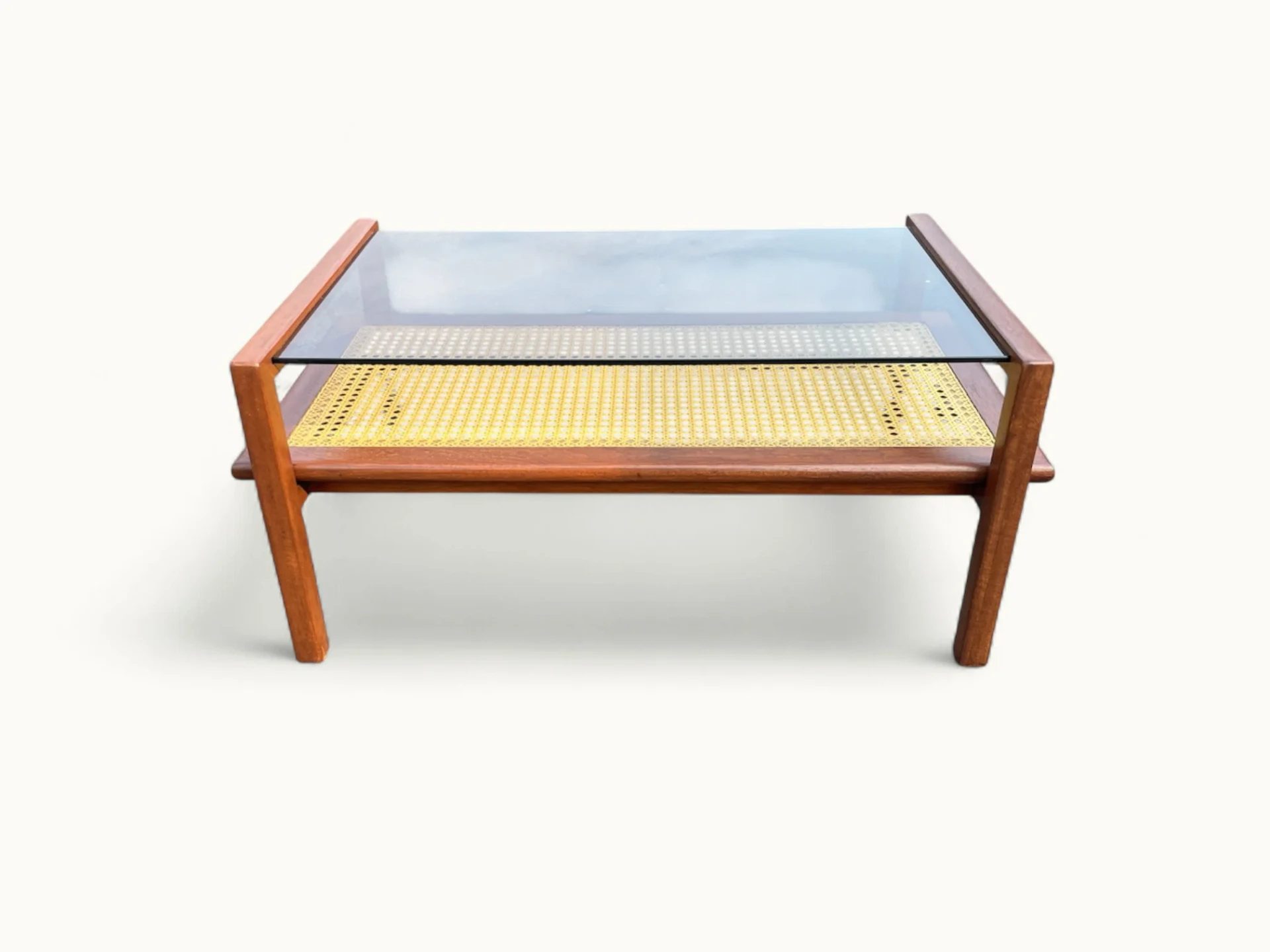 Table basse SNA Roset - Gamme cannage nylon - attribué à Michel Ducaroy - 1958